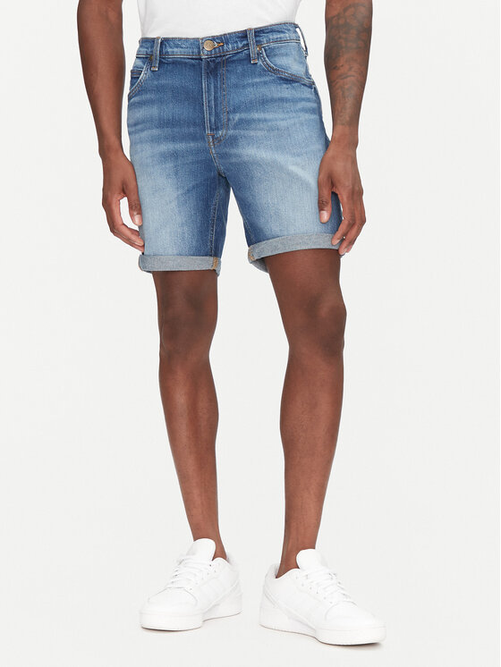 Lee Дънкови шорти Rider 112363925 Син Slim Fit за Мъже цена