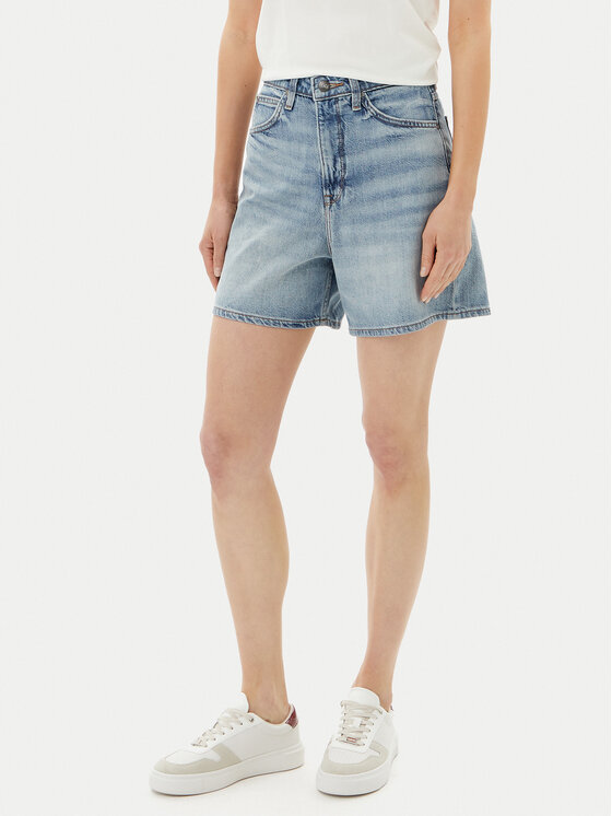 Lee Дънкови шорти Stella 112363786 Син Wide Leg за Жени цена