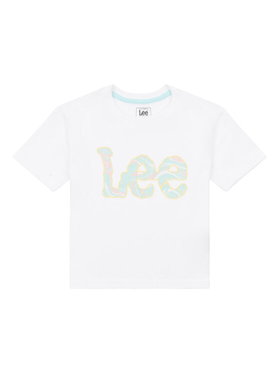 Lee Тишърт Marble Print LEG5082 Бял Regular Fit за Момичета цена