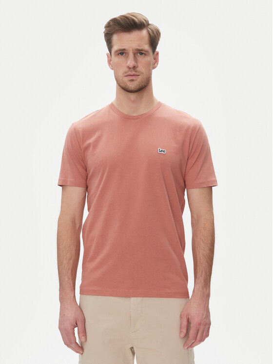 Lee Тишърт Patch 112364539 Розов Regular Fit за Мъже цена