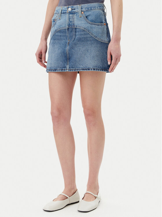 Levi's® Дънкова пола Western 501® 001VJ-0001 Син Regular Fit за Жени цена