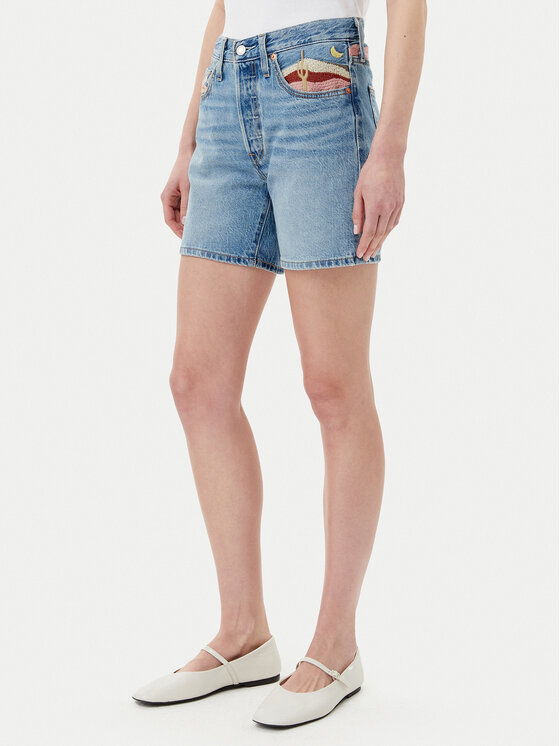Levi's® Дънкови шорти 501® 85833-0078 Светлосиньо Regular Fit за Жени цена