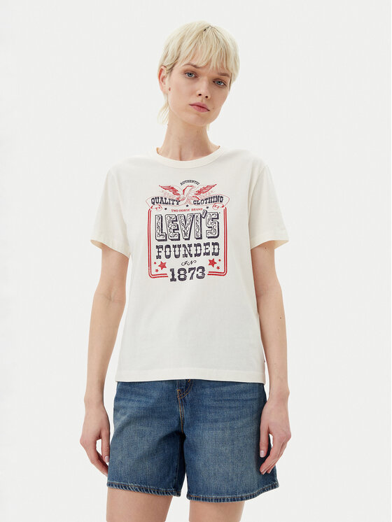 Levi's® Тишърт A8802-0041 Бял Standard Fit за Жени цена