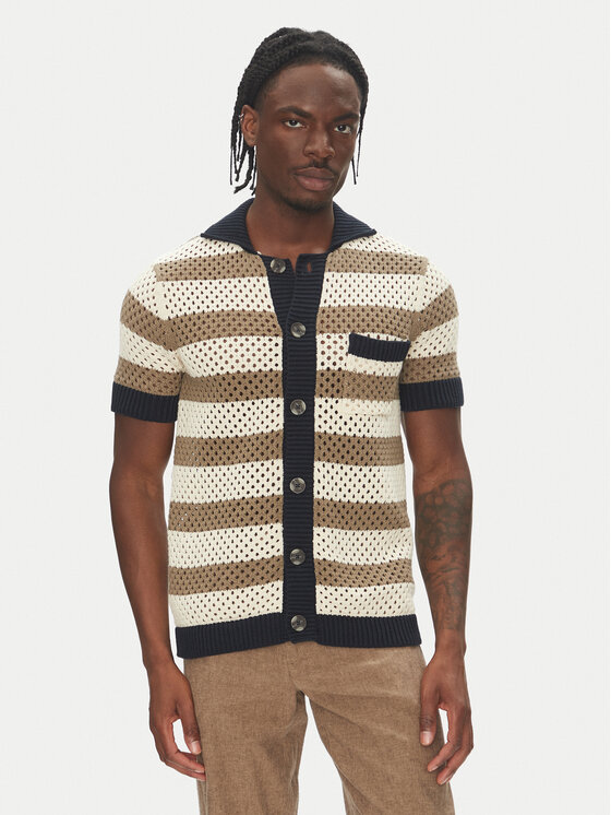 Lindbergh Кардиган 30-804112 Бежов Relaxed Fit за Мъже цена