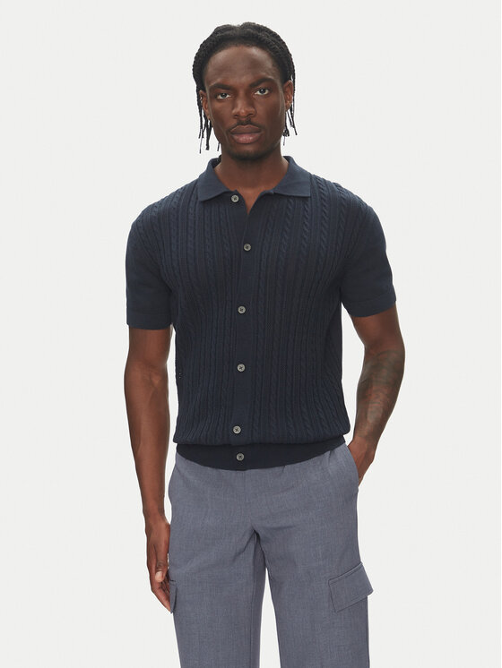 Lindbergh Кардиган 30-804114 Тъмносин Slim Fit за Мъже цена
