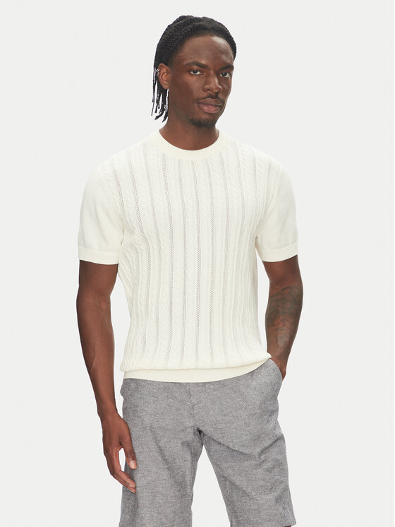 Lindbergh Пуловер 30-804115 Екрю Slim Fit за Мъже цена