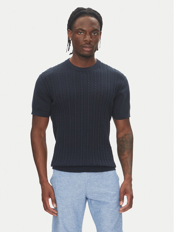Lindbergh Пуловер 30-804115 Тъмносин Slim Fit за Мъже цена