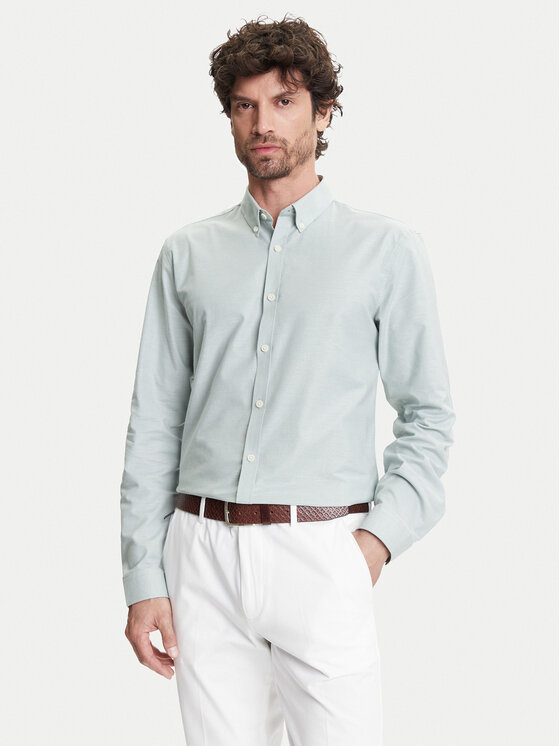 Lindbergh Риза 30-203174 Зелен Slim Fit за Мъже цена