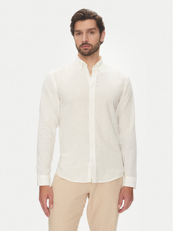 Lindbergh Риза 30-203344B Бял Relaxed Fit за Мъже цена