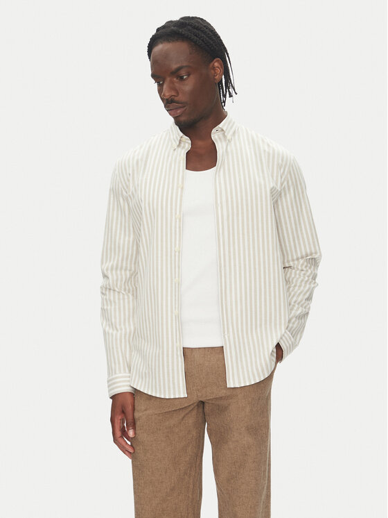 Lindbergh Риза 30-203536B Бежов Regular Fit за Мъже цена