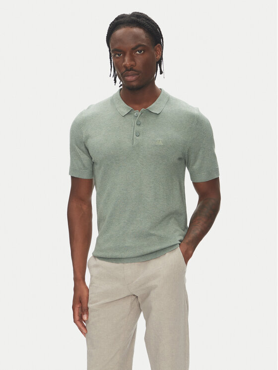 Lindbergh Тениска с яка и копчета 30-800159 Зелен Slim Fit за Мъже цена