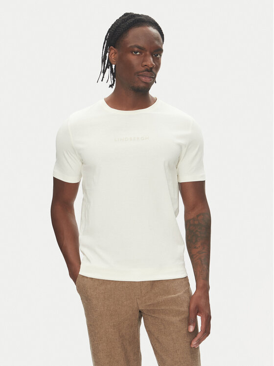 Lindbergh Тишърт 30-400200 Екрю Relaxed Fit за Мъже цена