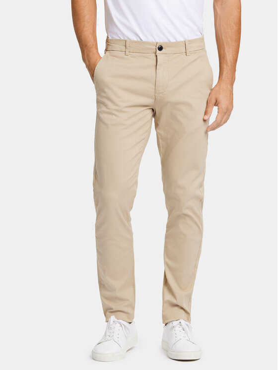 Lindbergh Чино панталони 30-005044 Бежов Slim Fit за Мъже цена