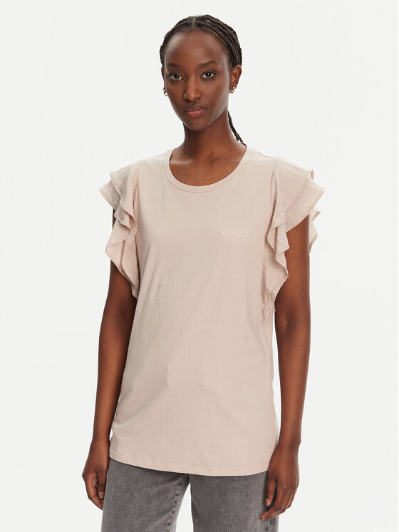 Liu Jo Sport Тишърт TA5178 J5904 Бежов Regular Fit за Жени цена