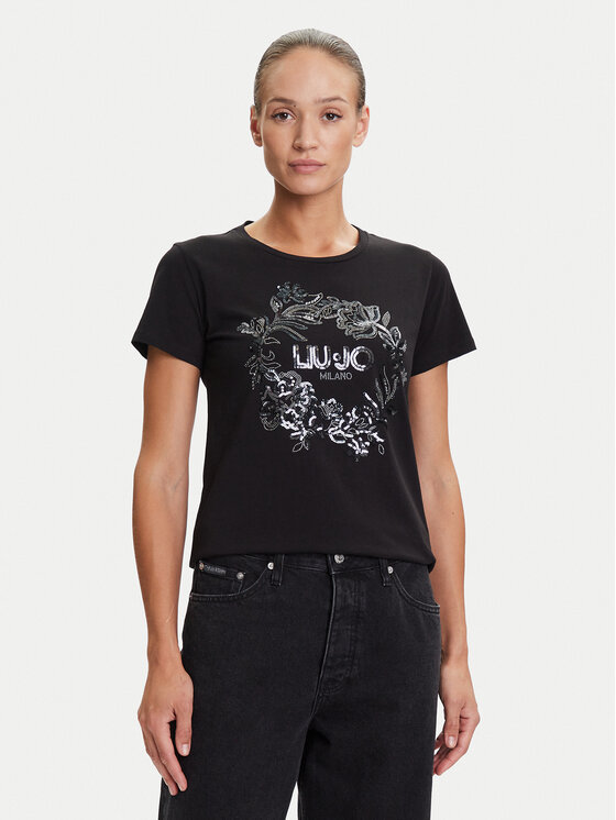 Liu Jo Sport Тишърт TF5162 JS923 Черен Regular Fit за Жени цена