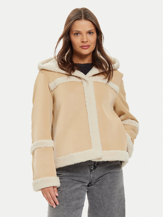Liu Jo Sport Яке от имитация на кожа TF4140 E0903 Бежов Regular Fit за Жени цена