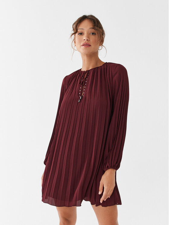 Liu Jo Ежедневна рокля MF3399 T0414 Бордо Relaxed Fit за Жени цена