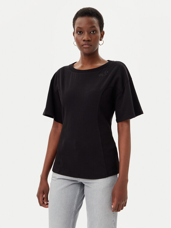 Liu Jo Тишърт TA5108 JS003 Черен Regular Fit за Жени цена
