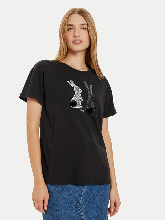 Liu Jo Тишърт WF4411 J5904 Черен Regular Fit за Жени цена