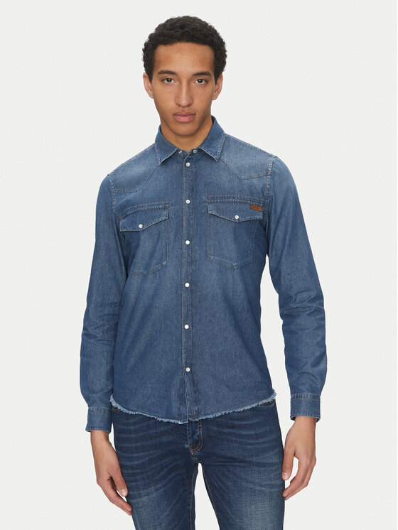 Liu Jo дънкова риза QA5294 D0256 Син Regular Fit за Мъже цена