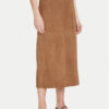 MAX&Co. Кожена пола Guelfi 2526406011200 Кафяв Straight Fit за Жени цена
