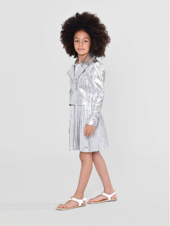 MICHAEL KORS KIDS Яке от имитация на кожа R16123 S Сребрист Regular Fit за Момичета цена
