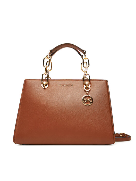 MICHAEL Michael Kors Дамска чанта Cynthia 30S4GCYS2T Кафяв за Жени цена