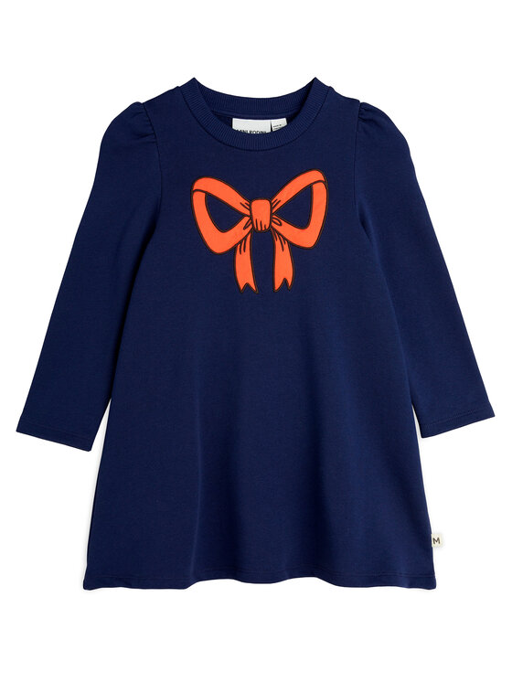 MINI RODINI Ежедневна рокля Bow 2515011360 Тъмносин Regular Fit за Момичета цена