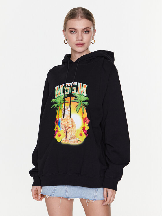 MSGM Суитшърт 3441MDM214 237000 Черен Relaxed Fit за Жени цена
