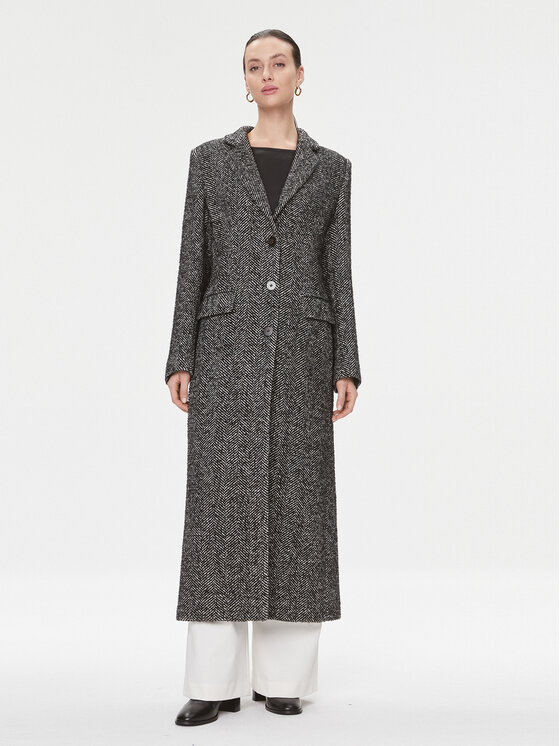 MVP Wardrobe Вълнено палто Spiga MVPI3CP017.0PN0052 Черен Slim Fit за Жени цена