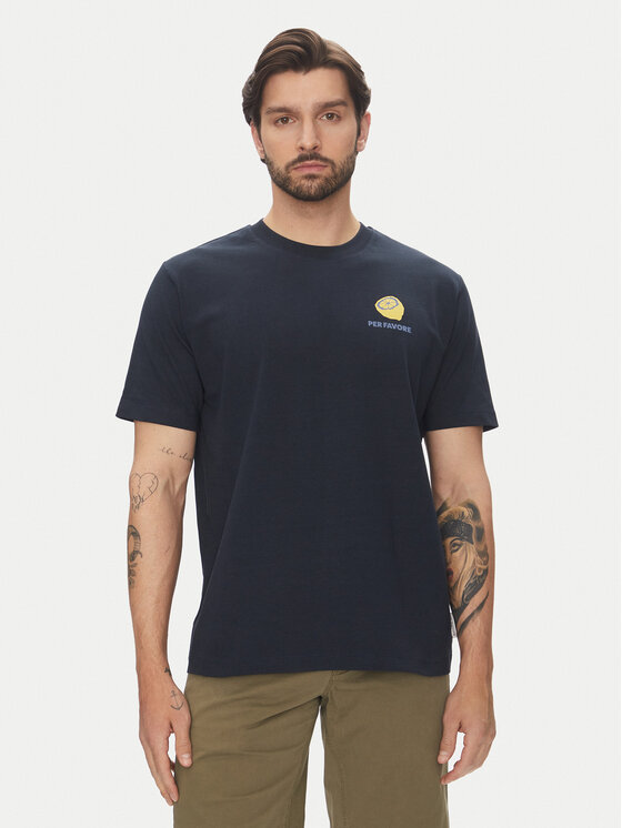 Marc O'Polo Denim Тишърт 500 0007 263 Тъмносин Oversize за Мъже цена