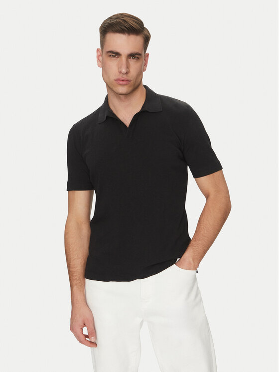 Marc O'Polo Тениска с яка и копчета 523 2091 53026 Черен Regular Fit за Мъже цена
