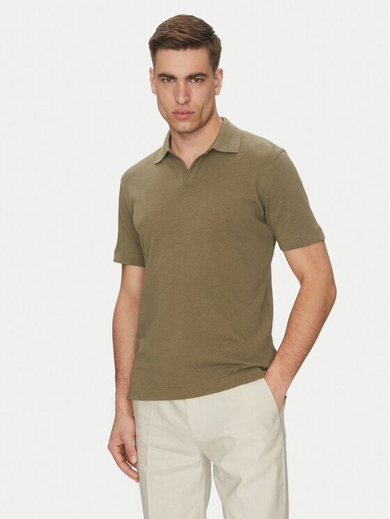 Marc O'Polo Тениска с яка и копчета M23 2091 53026 Зелен Regular Fit за Мъже цена