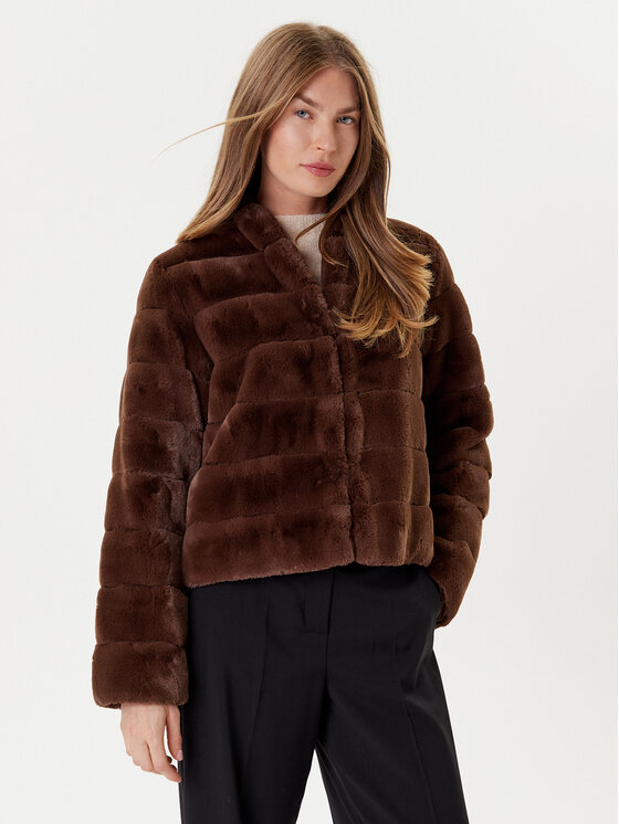 Marella Кожено палто Carpazi 2525456011 Кафяв Regular Fit за Жени цена