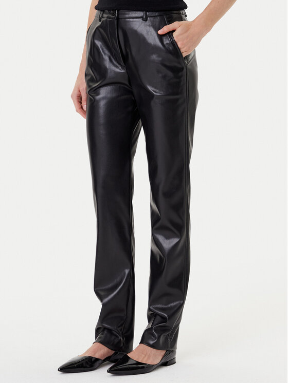 Marella Панталони от имитация на кожа Teodora 2523786011 Черен Slim Fit за Жени цена