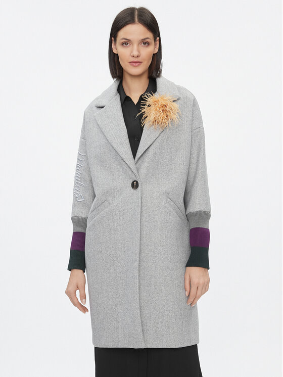 Maryley Преходно палто 23IB148/M11/5CGR Сив Regular Fit за Жени цена
