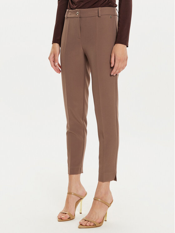 Maryley Текстилни панталони 24IB52Z/M19/43WO Кафяв Regular Fit за Жени цена