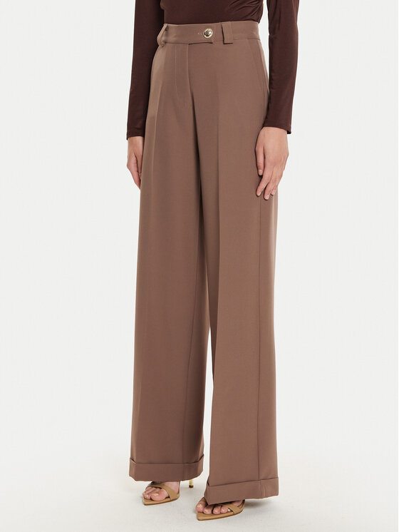 Maryley Текстилни панталони 24IB563/43WO Кафяв Relaxed Fit за Жени цена