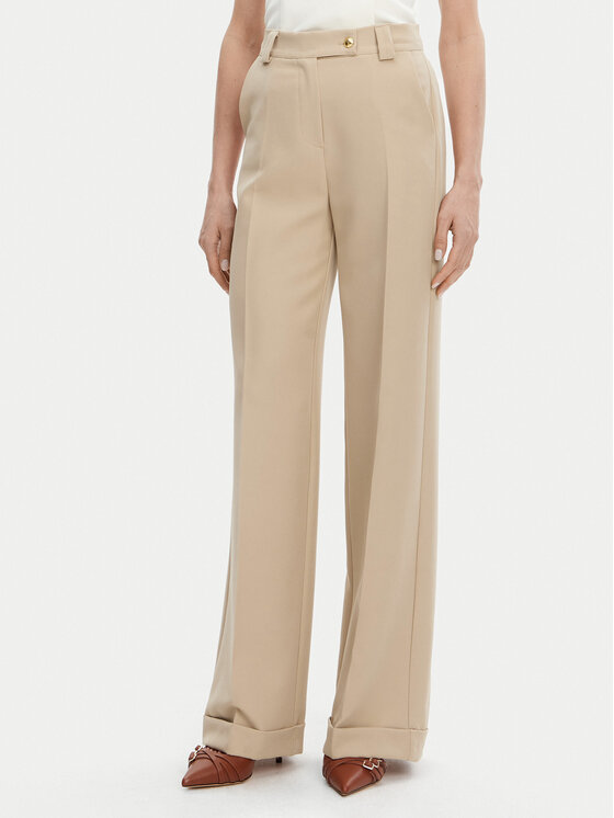 Maryley Текстилни панталони 25EB537/M26/43PG Бежов Regular Fit за Жени цена