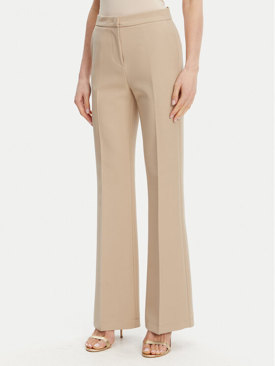Maryley Текстилни панталони 25EB587/43PG Бежов Regular Fit за Жени цена
