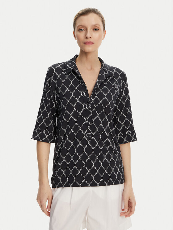 Max Mara Beachwear Блуза Prugna 2516951019 Черен Regular Fit за Жени цена