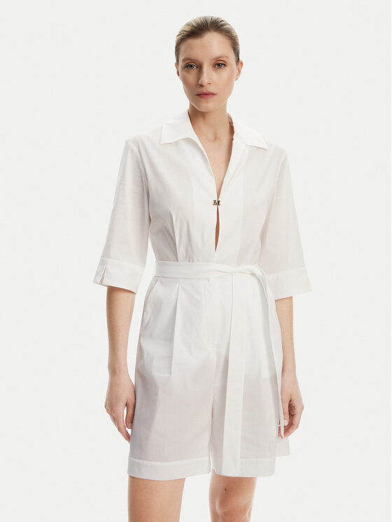 Max Mara Beachwear Гащеризон Canard 2516241019 Бял Regular Fit за Жени цена