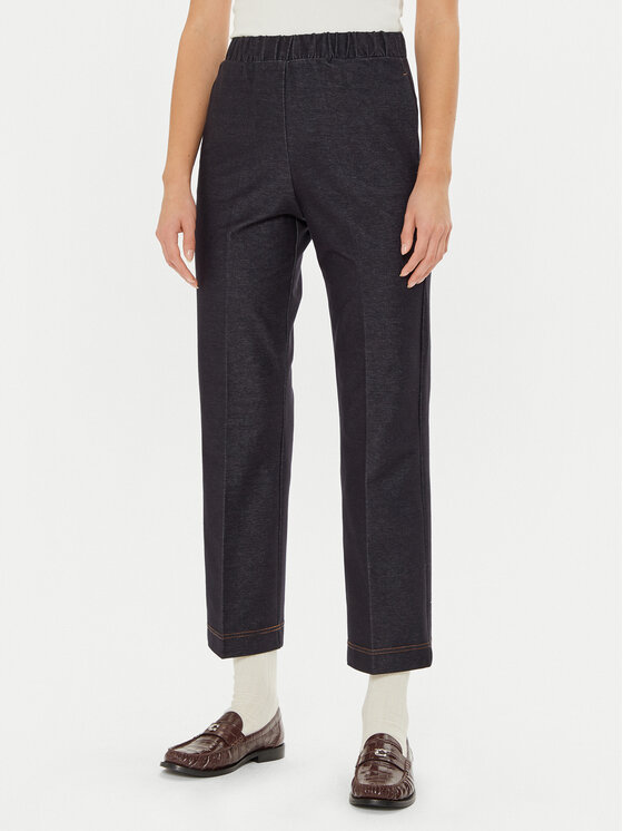 Max Mara Leisure Текстилни панталони Quiete 2426786048600 Тъмносин Regular Fit за Жени цена
