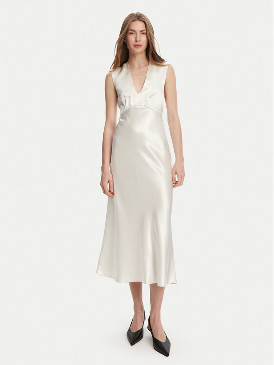 Max Mara Коктейлна рокля Glizia 2516221048 Бял Regular Fit за Жени цена