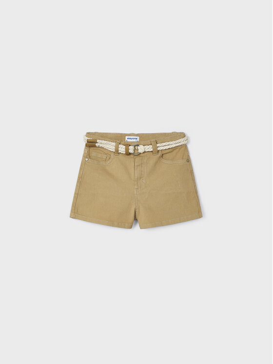 Mayoral Шорти от плат 234 Бежов Regular Fit за Момичета цена