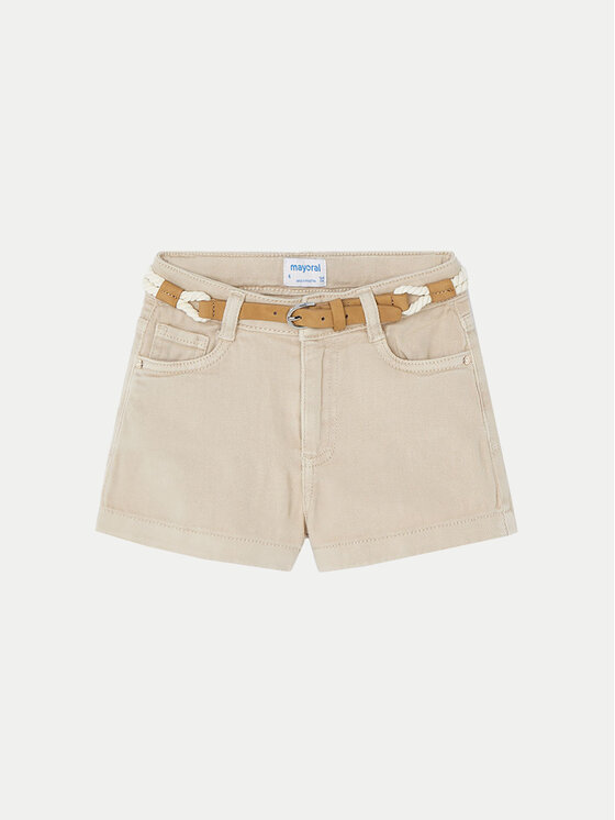 Mayoral Шорти от плат 234 Бежов Regular Fit за Момичета цена