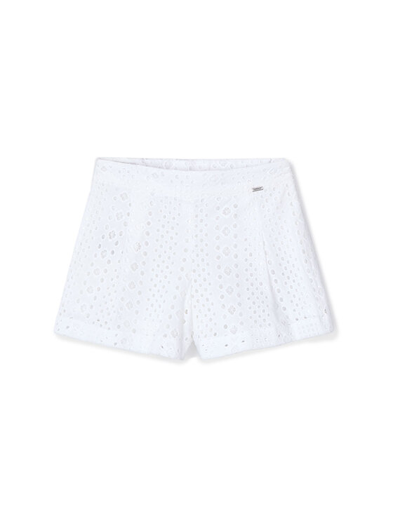 Mayoral Шорти от плат 3285 Бял Regular Fit за Момичета цена