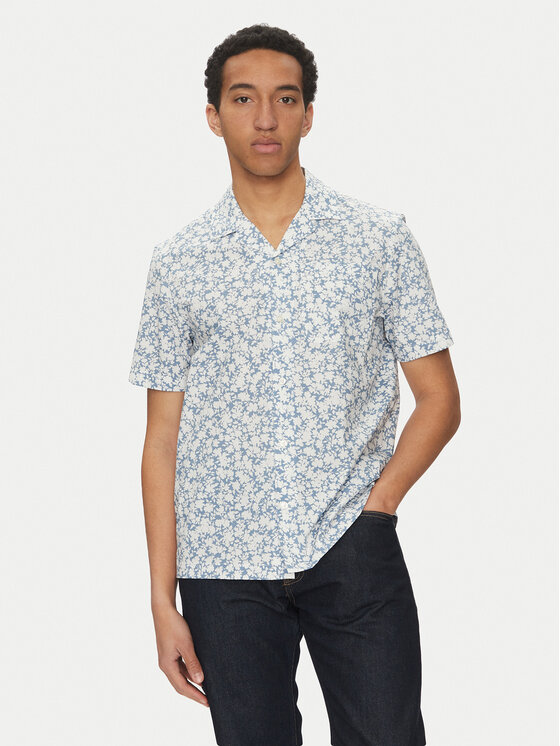 Michael Kors Риза CS5409LHPM Син Relaxed Fit за Мъже цена