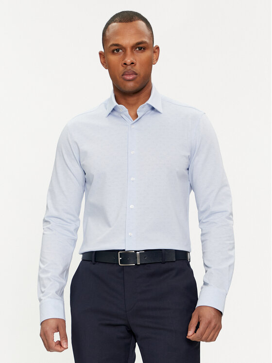Michael Kors Риза MK0DS01263 Светлосиньо Slim Fit за Мъже цена