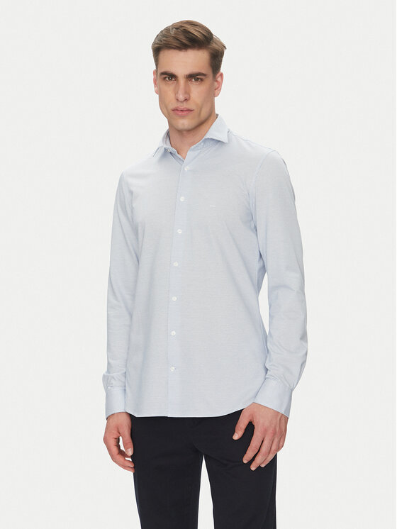 Michael Kors Риза MK0DS01555 Светлосиньо Slim Fit за Мъже цена